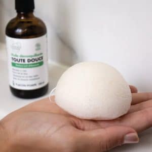 Éponge de konjac naturelle Clémence & Vivien – nettoyant visage doux et écologique, adaptée aux peaux sensibles