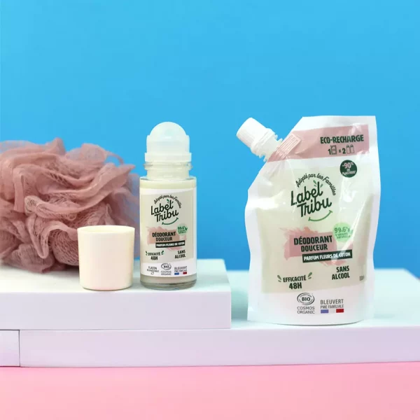 recharge déodorant fleurs de coton label tribu