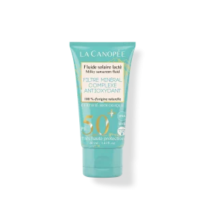Fluide SolaireFluide Solaire Lacté SPF50+/ SPF30 - Soin minéral visage & corps très haute protection - LA CANOPÉE - 40ml